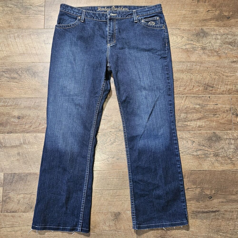 Womens Harley Davidson Jeans Size 16 Inseam 26 1/2 Hemmed